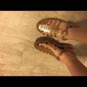 rose gold jelly shoes